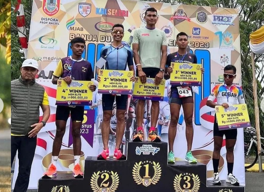 Atlet Yontaifib 1 Marinir Juarai Banua Duathlon Challenge 2023 Sergap TKP