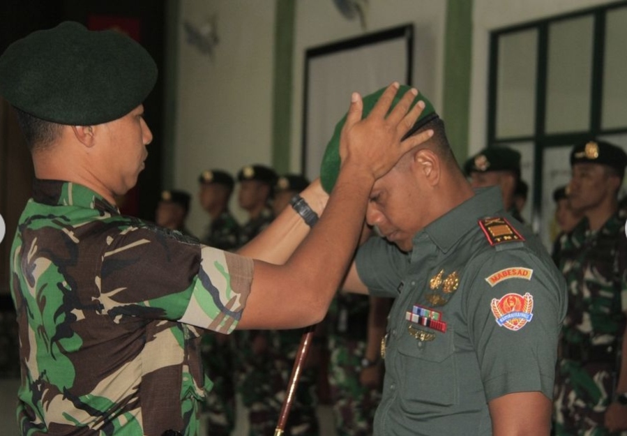 Upacara Tradisi Korps Raport Pindah Satuan Yonif Mekanis Raider 412 Bes